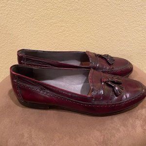 Bally Vintage Brogue Brown Maroon Brogue Classic Tassel Loafers Mens Size 12D